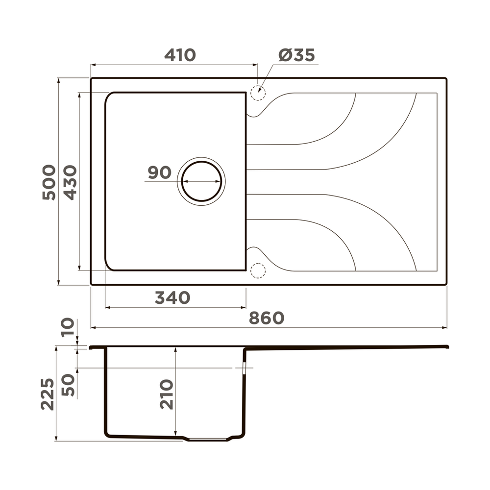 Omoikiri Yasugata 86-WH, мойка, гранит, белый