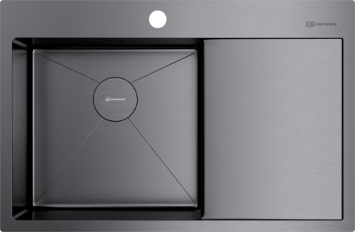 Omoikiri Akisame 78-GM-L, мойка, нержавеющая сталь/вороненая сталь, чаша слева