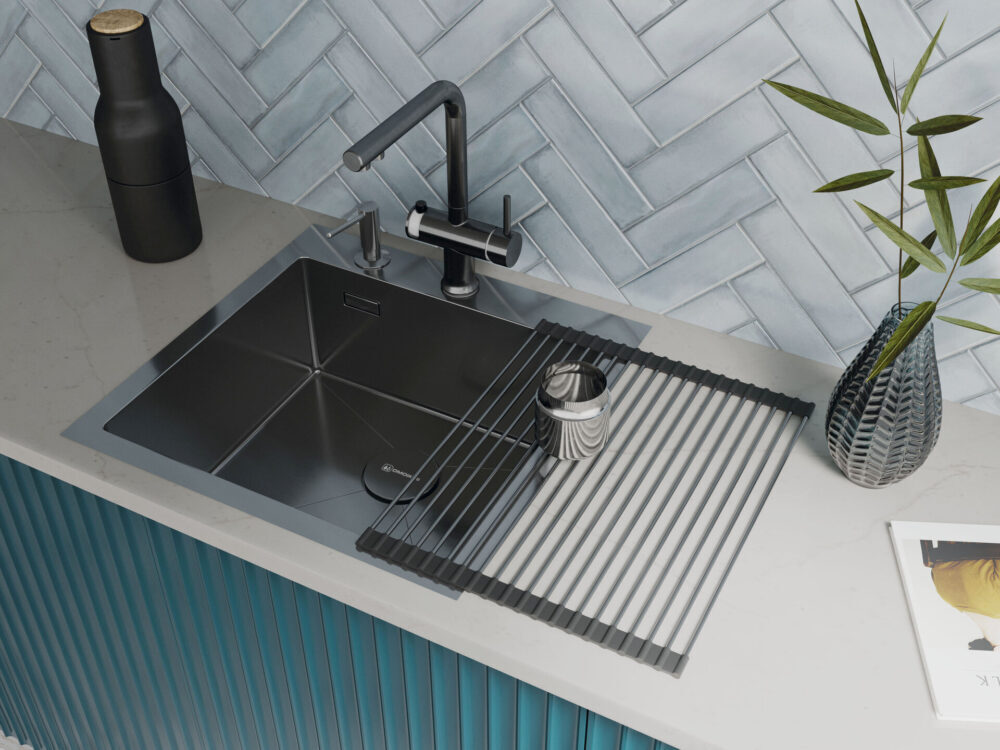 Omoikiri Akisame 51-GM, мойка, нержавеющая сталь/вороненая сталь