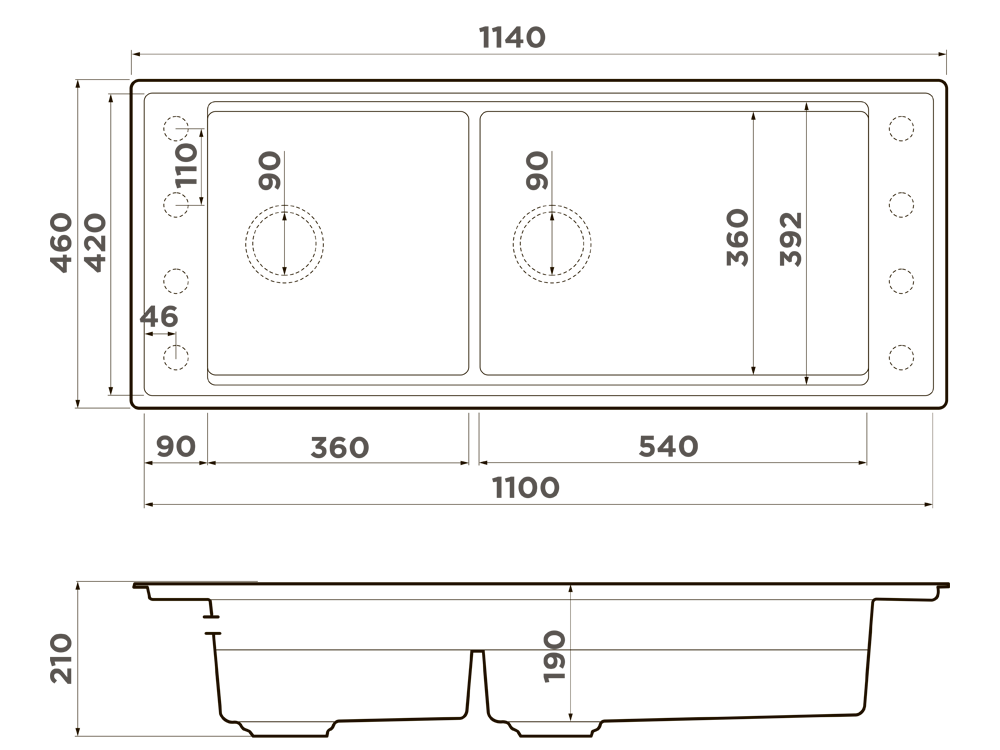 Omoikiri Sintesi Pro 114-2-WH, мойка, керамика, белый