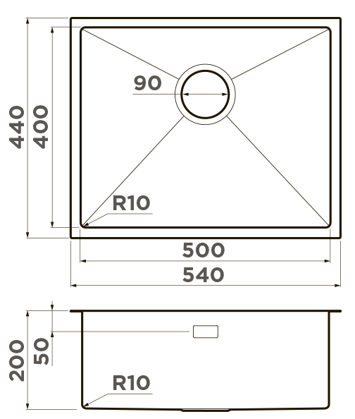 Omoikiri Taki 54-U/IF-IN, мойка, нержавеющая сталь