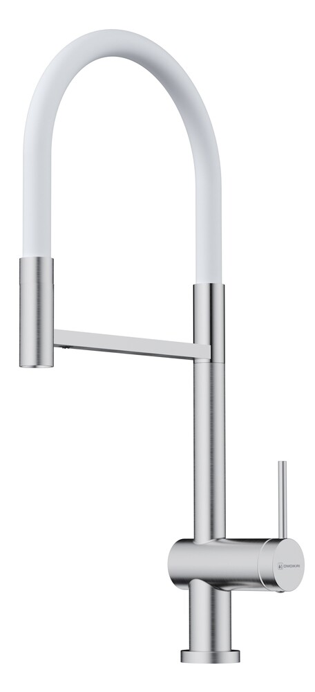 Omoikiri Kanto-2 Plus-SB BN-WH, смеситель, латунь, нержавеющая сталь/белый