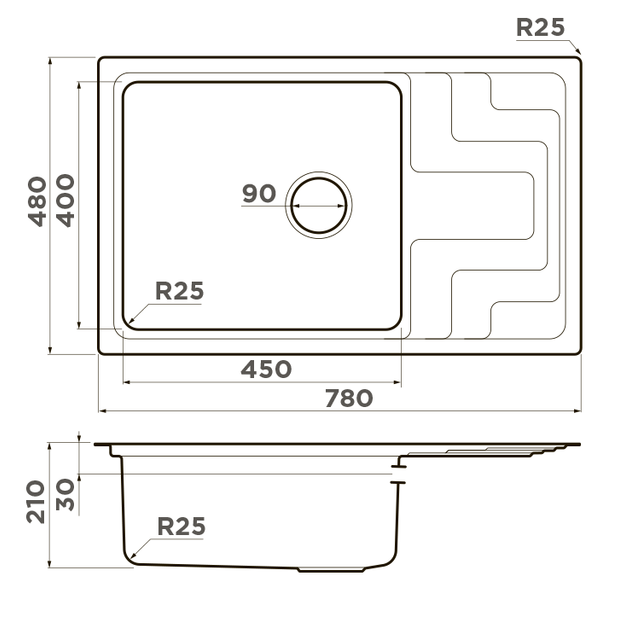 Omoikiri Mizu 78-LB-IN, мойка, нержавеющая сталь