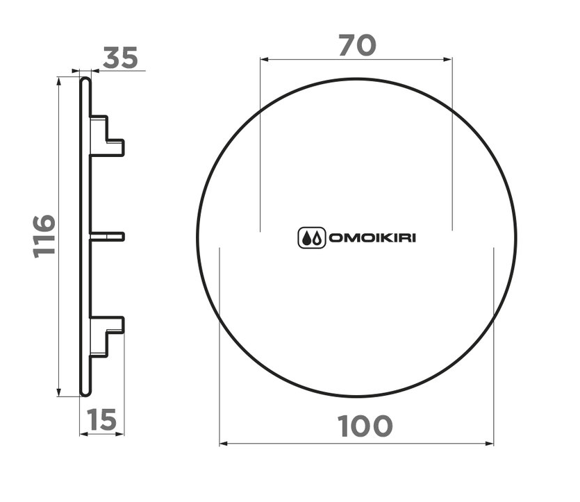 Omoikiri GM Декоративная накладка для выпуска, вороненая сталь