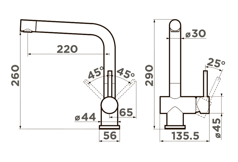Omoikiri Koriyama, смеситель, нержавеющая сталь