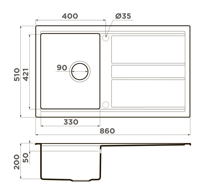 Omoikiri Kitagawa 86-WG, мойка, керамика, ветреный зеленый
