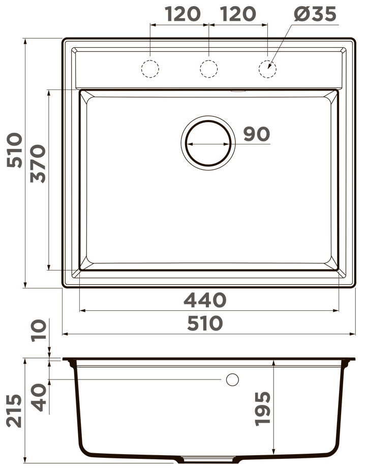 Omoikiri Daisen 51-PA, мойка, гранит, пастила