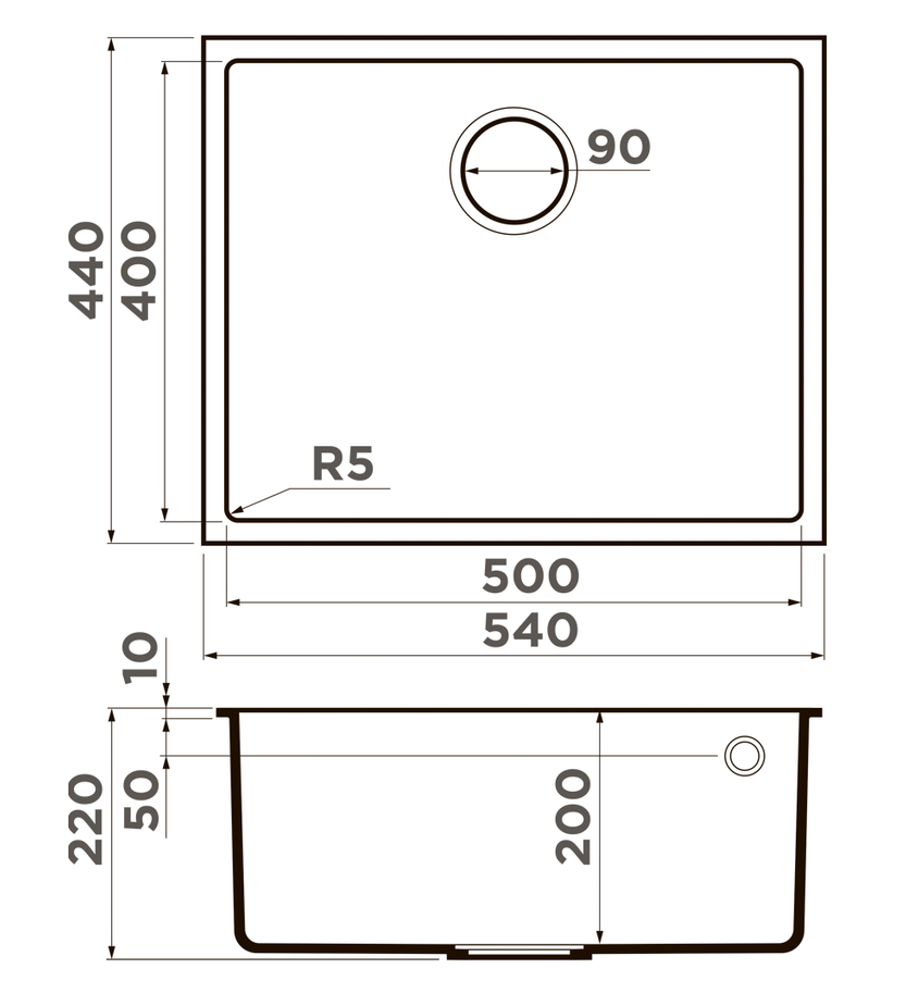 Omoikiri Bosen 54-U-BL, мойка, гранит, черный