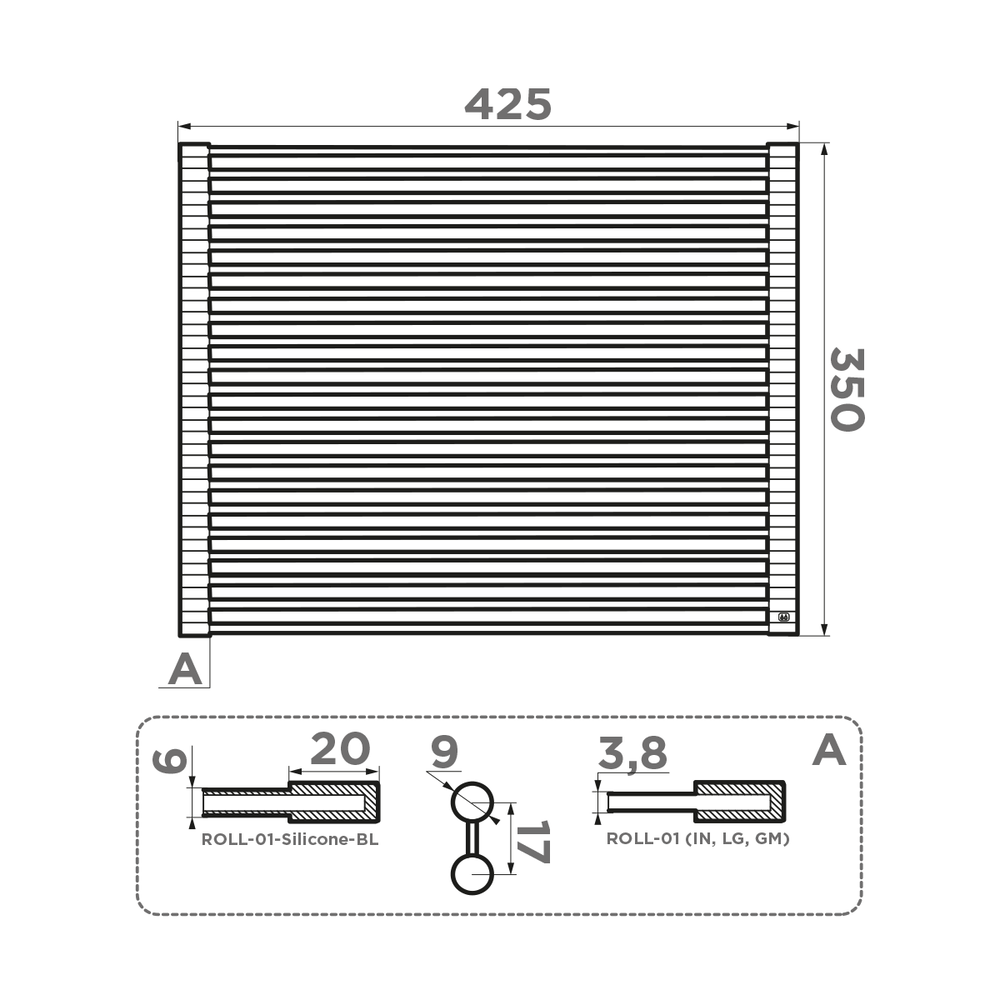 Omoikiri ROLL-01-Silicone-BL