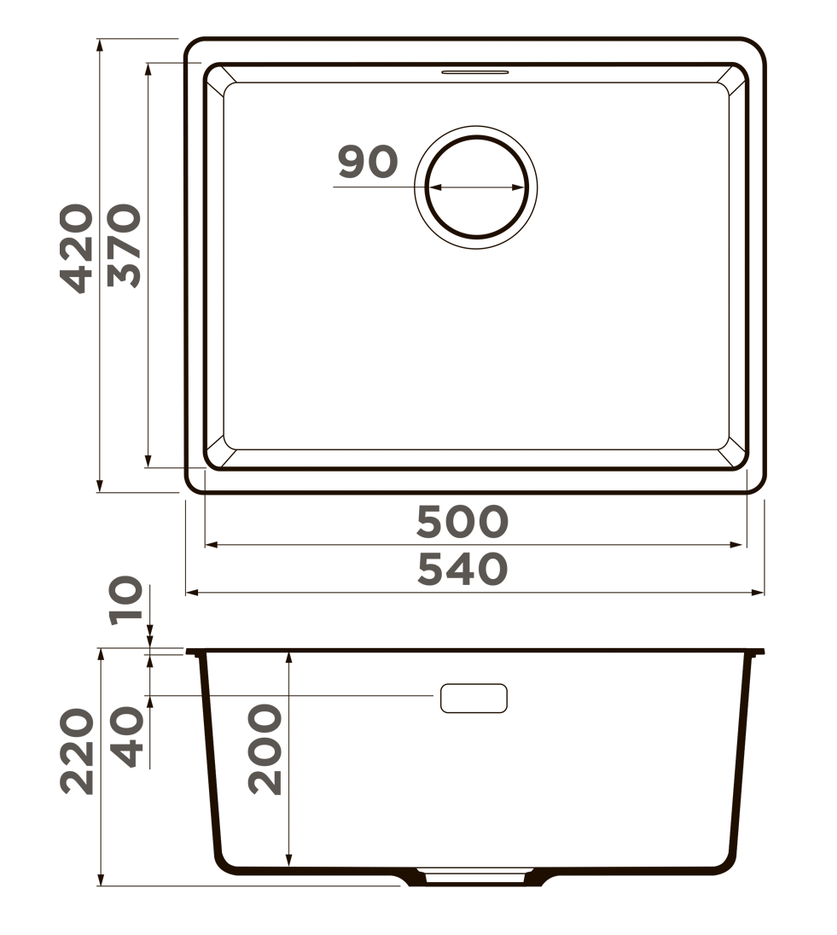 Omoikiri Kata 54-U-PA, мойка, гранит, пастила