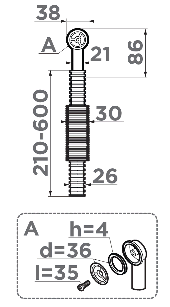 Omoikiri OV-1-R AB Сменный круглый перелив для арматуры серии WK-AB, латунь