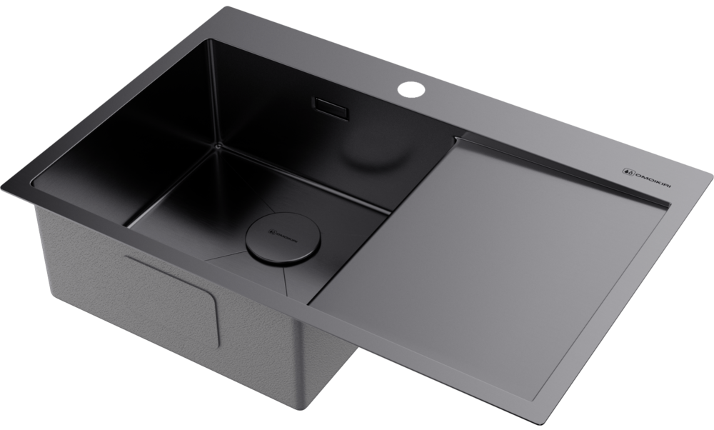Omoikiri Akisame 78-GM-L, мойка, нержавеющая сталь/вороненая сталь, чаша слева