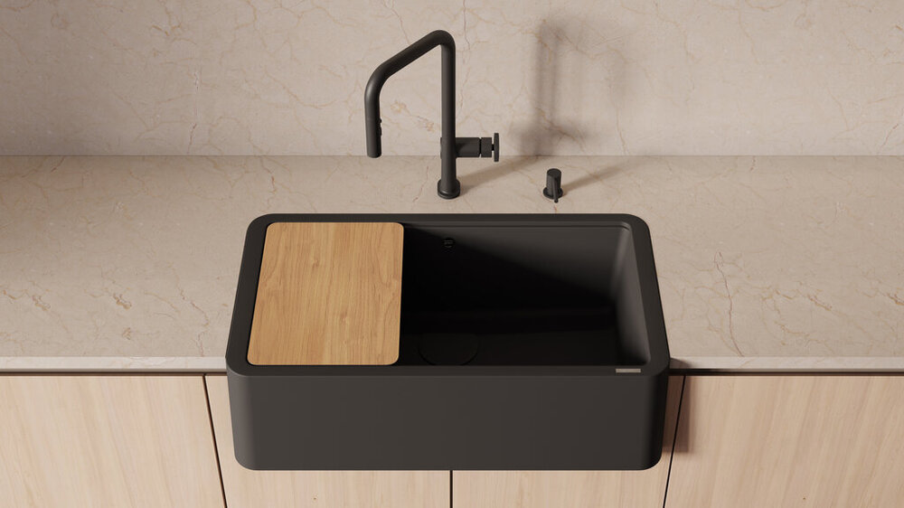 Omoikiri Arita-SB GB, смеситель, гранит, графит