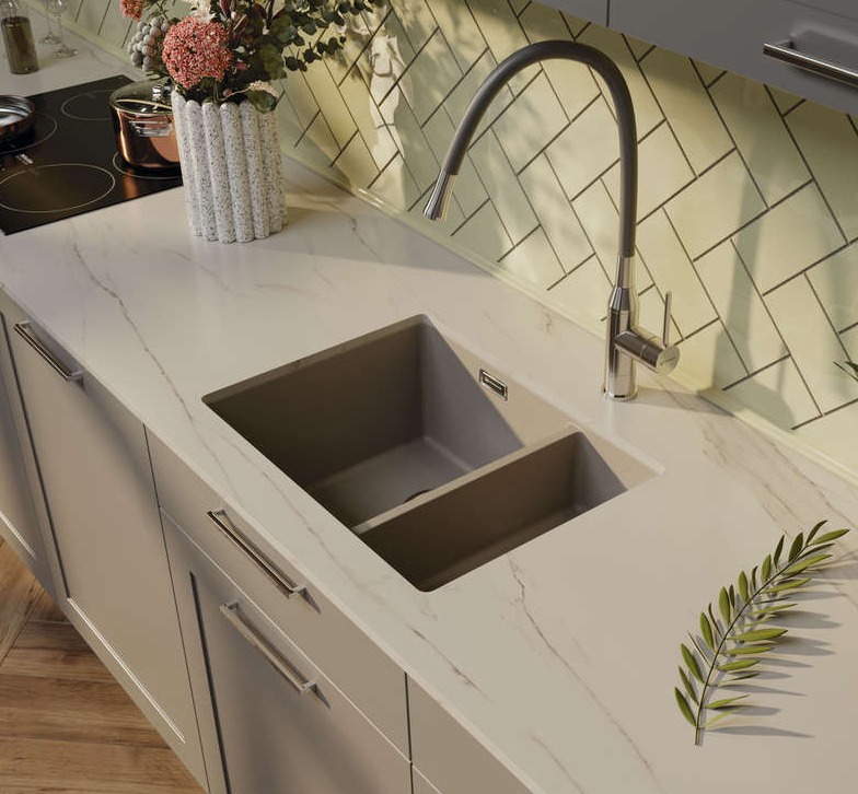 Omoikiri Kata 55-2-U-GR, мойка, гранит, leningrad grey