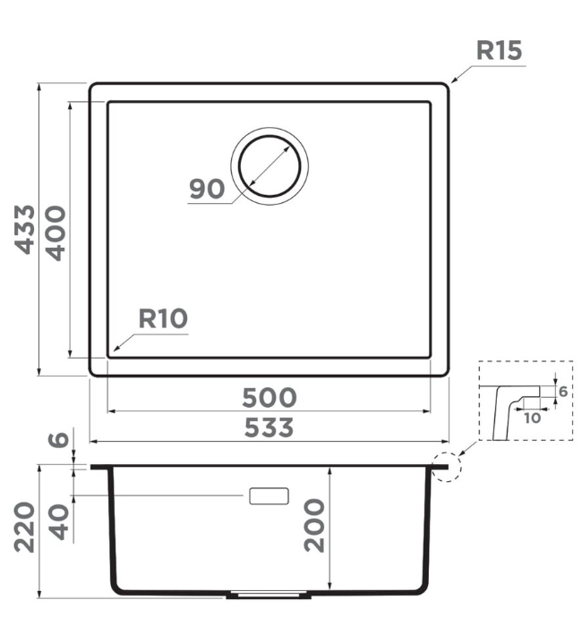 Omoikiri Yamakawa 55Т Integra-BL, мойка, гранит, черный
