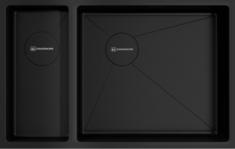 Omoikiri Taki 69-2-U/IF-GB-R Side, мойка, нержавеющая сталь/графит, чаша справа