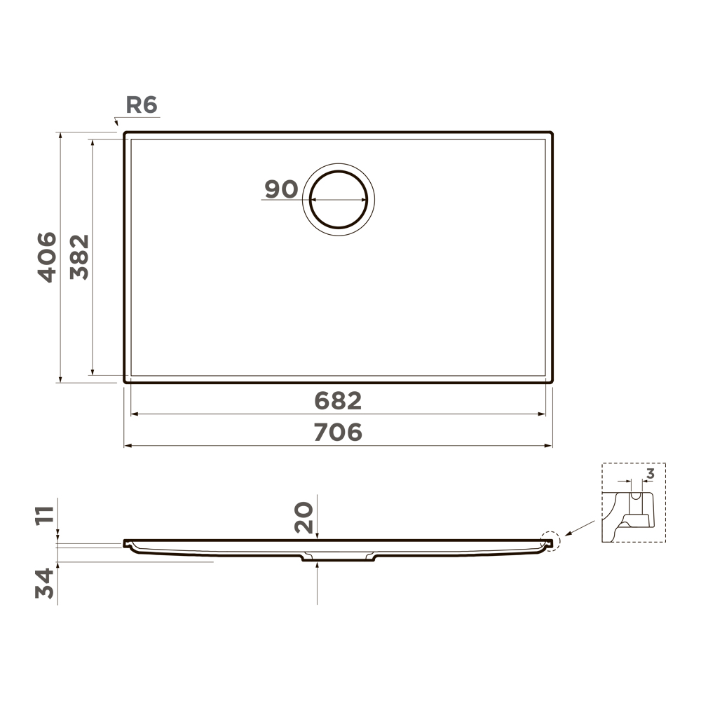 Omoikiri Kiten 70-INT GB, мойка, керамика, графит