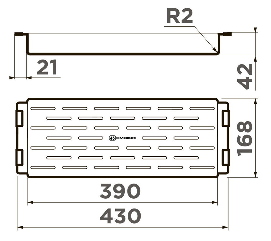 Omoikiri СО-06-GM, коландер, нержавеющая сталь/вороненая сталь
