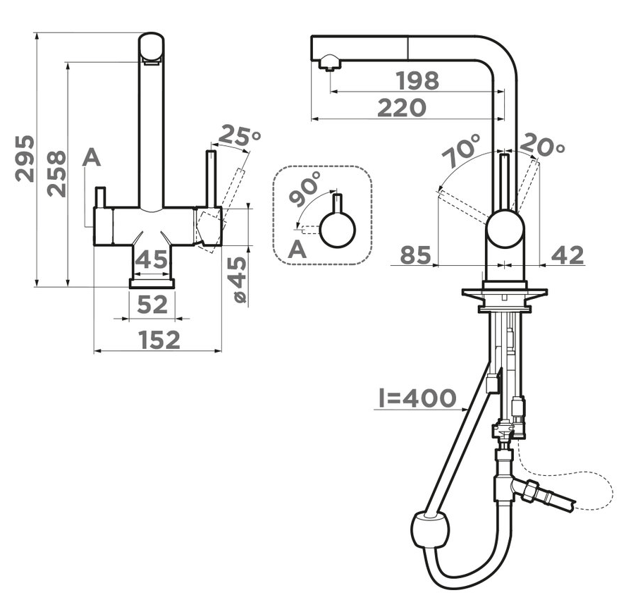 Omoikiri Takamatsu-S-AZ, смеситель, azur blue