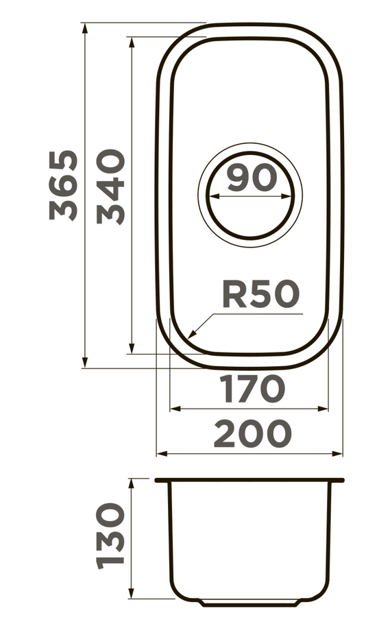 Omoikiri Omi 20-U-IN, мойка, нержавеющая сталь 