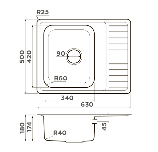 Omoikiri Sagami 63-IN, мойка, оборачиваемая, нерж. сталь