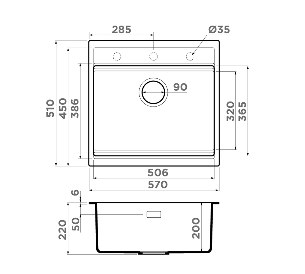 Omoikiri Kitagawa 57-MO, мойка, керамика, мокко
