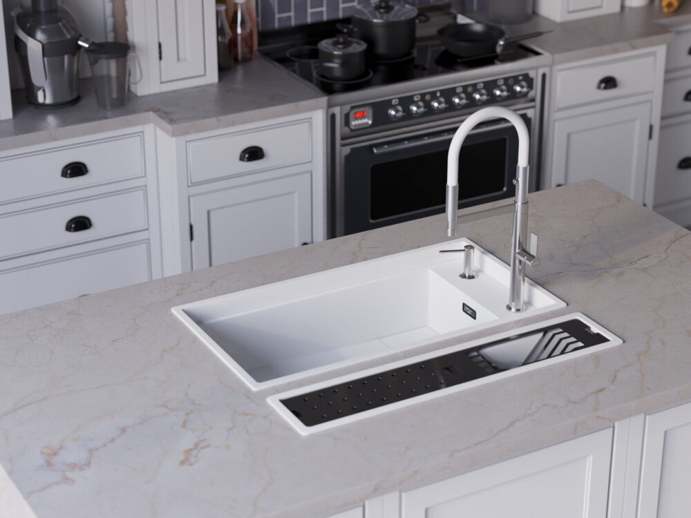 Omoikiri Kinaru 86-U/I WH, мойка, керамика, белый