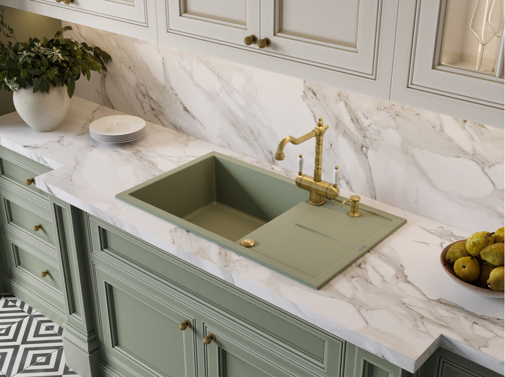 Omoikiri Sumi 86A-WG, мойка, керамика, ветреный зеленый