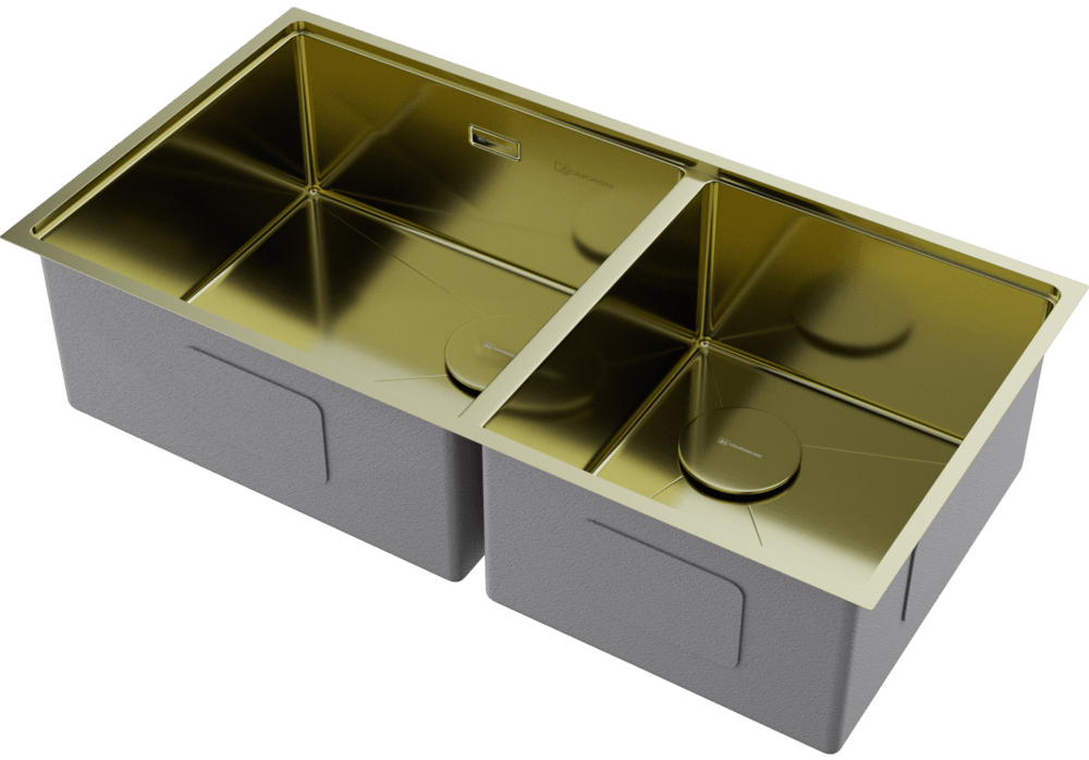 Omoikiri Taki 85-2-LB-U/IF-LG Side, мойка, нержавеющая сталь/светлое золото