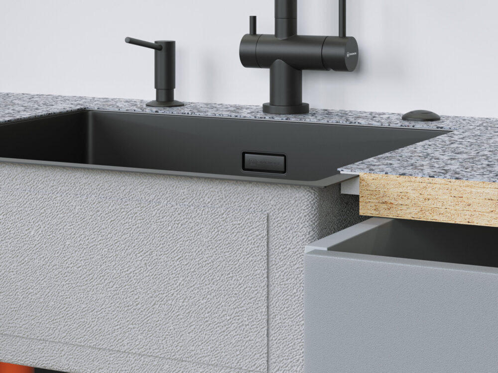 Omoikiri Taki 54-U/IF-GB Side SF, мойка, нержавеющая сталь/ графит