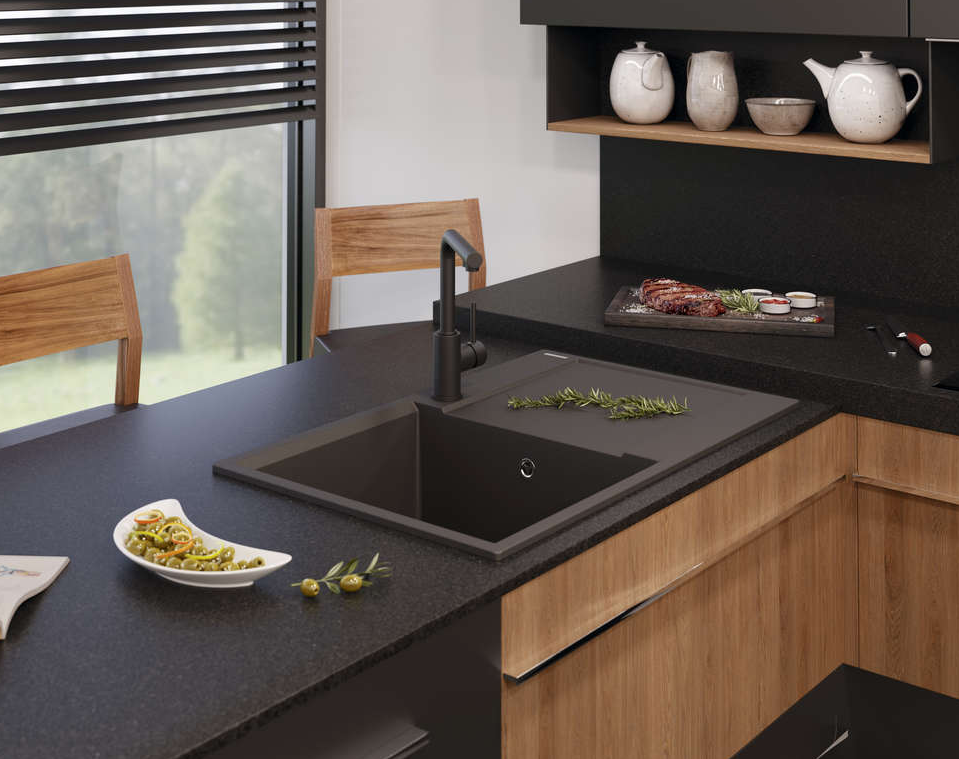 Omoikiri Daisen 78-LB-BL, мойка, гранит, черный