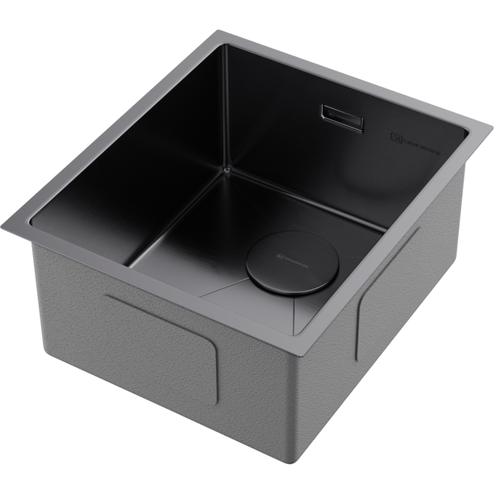 Omoikiri Taki 38-U/IF-GM, мойка, нержавеющая сталь/вороненая сталь