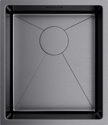 Omoikiri Taki 38-U/IF-GM, мойка, нержавеющая сталь/вороненая сталь