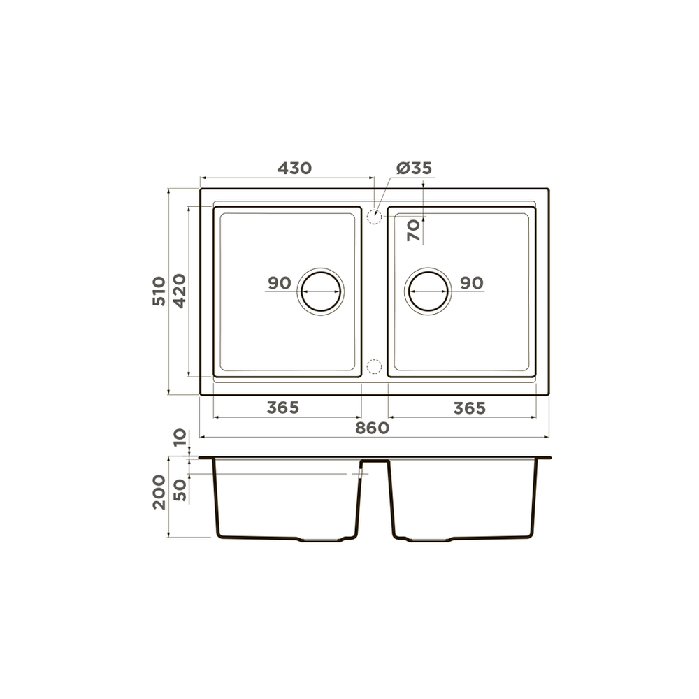 Omoikiri Tedori 86-2-SA, мойка, гранит, бежевый