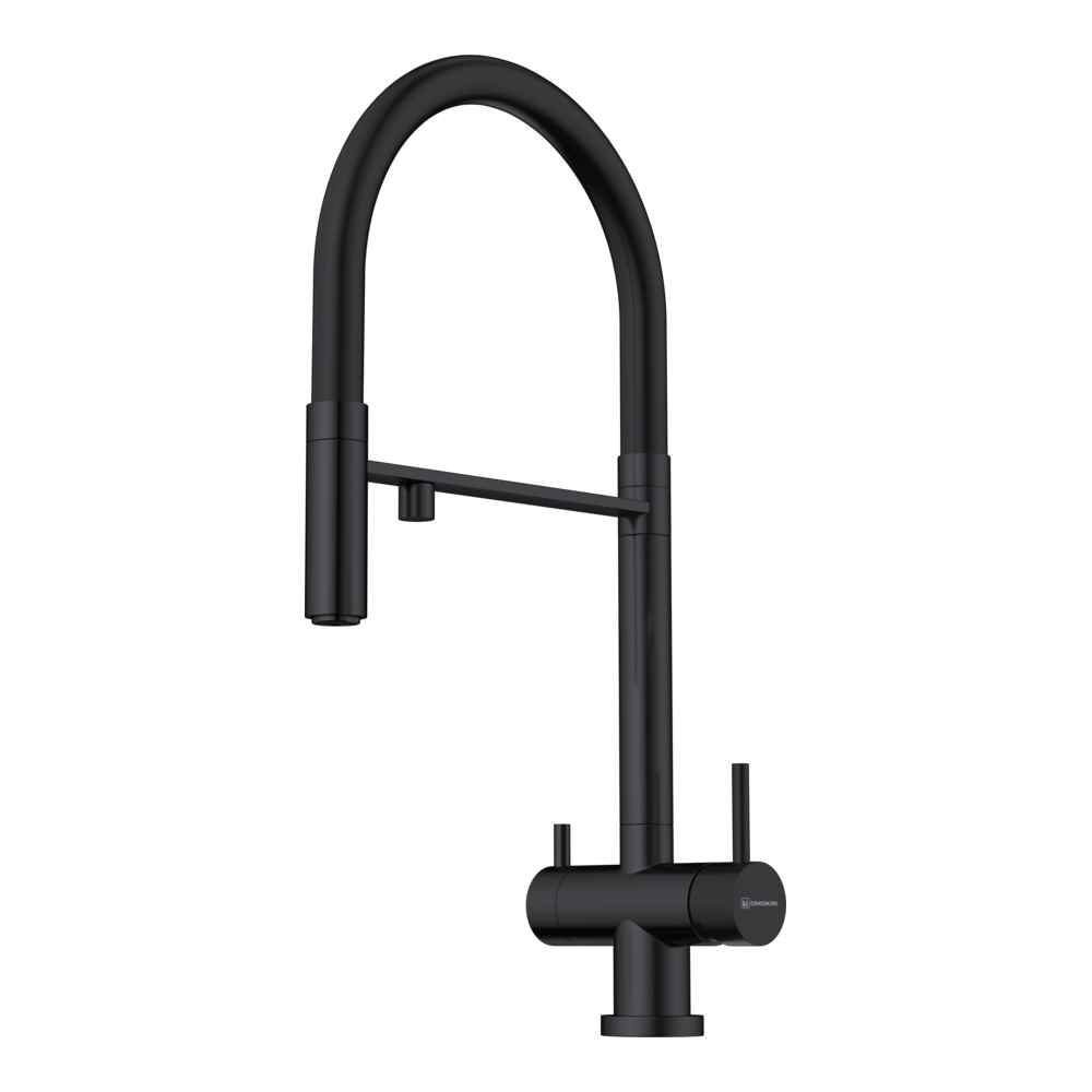 Omoikiri Kanto GB, смеситель, графит/черный гибкий шланг