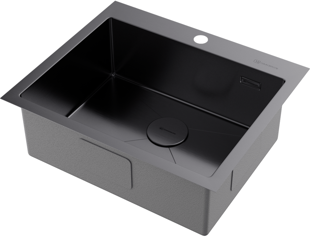 Omoikiri Akisame 59-GM, мойка, нержавеющая сталь/вороненая сталь