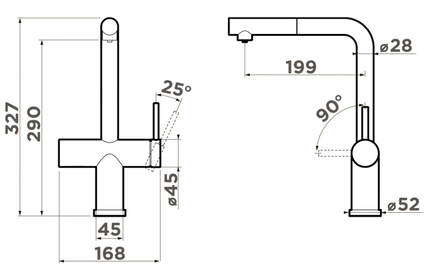 Omoikiri Karatsu-S-C, смеситель, хром