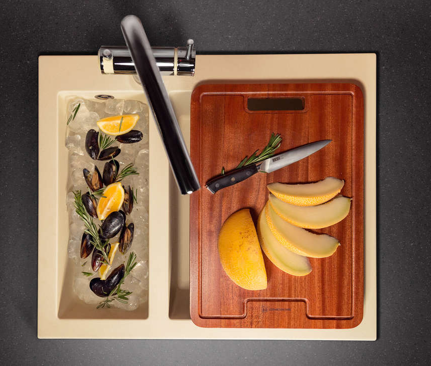 Omoikiri Bosen 59-2-BE, мойка, гранит, ваниль