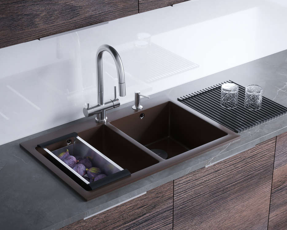 Omoikiri Bosen 80-2-BL, мойка, гранит, черный