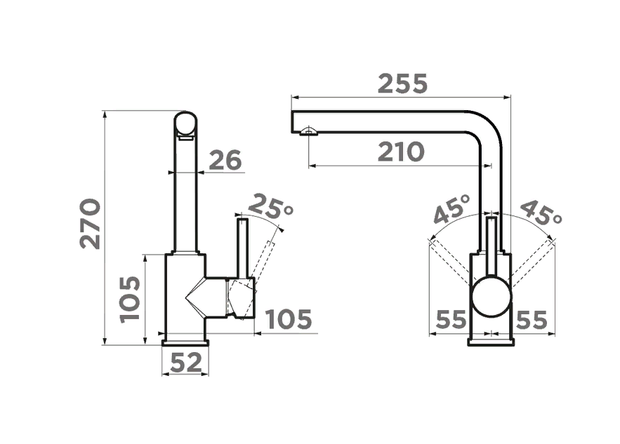 Omoikiri Nakagawa-P-BL, смеситель, гранит, черный