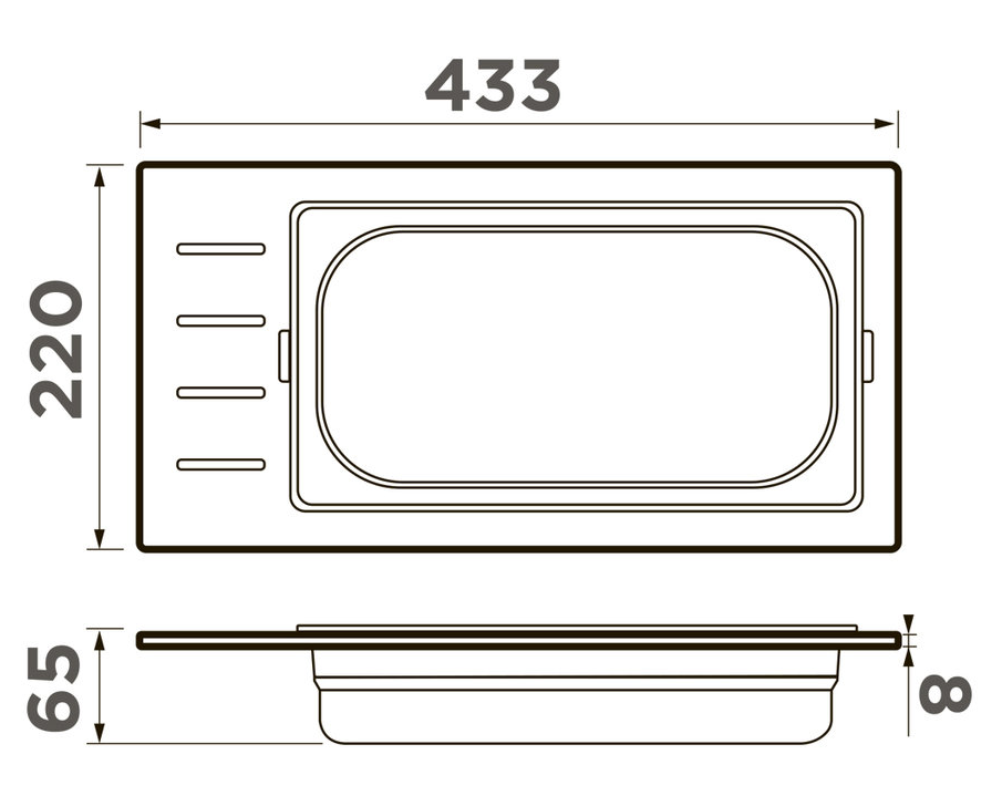 Omoikiri DC-01-1-GB, контейнер, нержавеющая сталь/графит