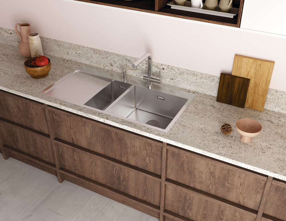 Omoikiri Akisame 100-2-GM-L, мойка, нержавеющая сталь/вороненая сталь, чаша слева