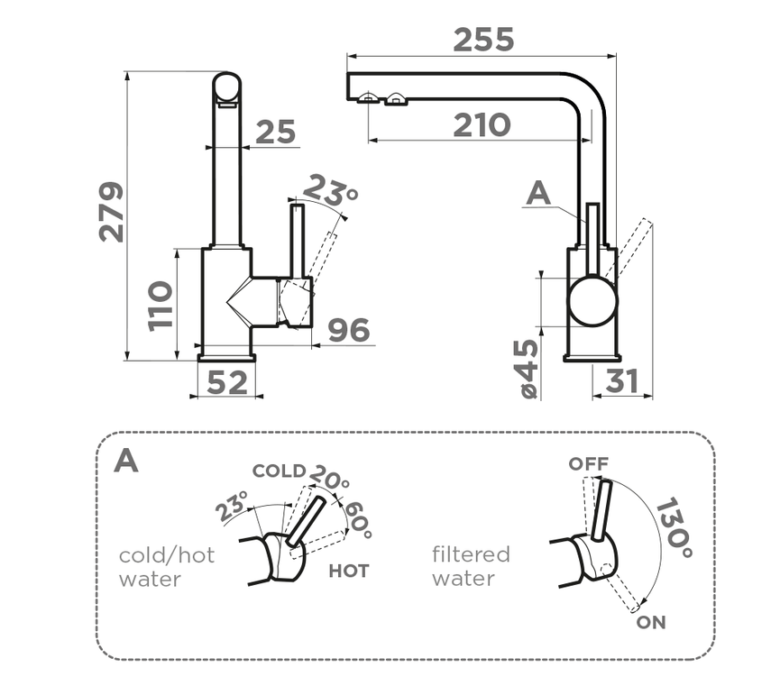 Omoikiri Nakagawa 2 Plus-AZ, смеситель, azur blue