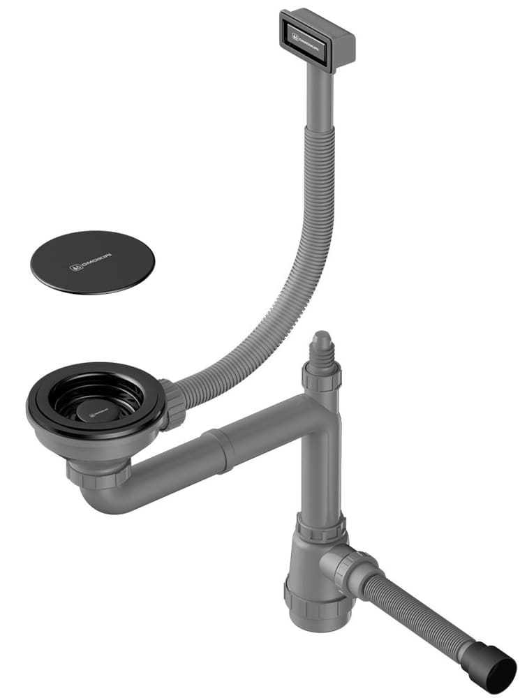 Omoikiri WK-1C-GB Арматура для одночашевых моек с прямоугольным переливом, графит