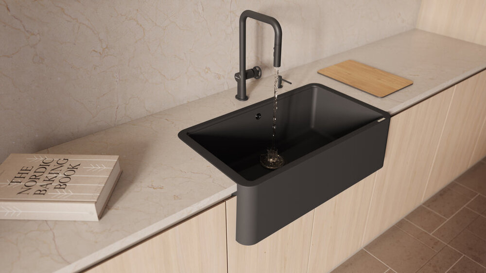 Omoikiri Arita-SB GB, смеситель, гранит, графит