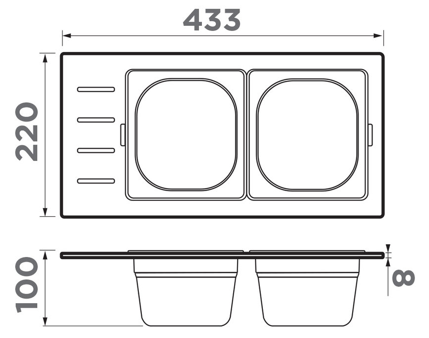 Omoikiri DC-02-2-IN, контейнер, нержавеющая сталь