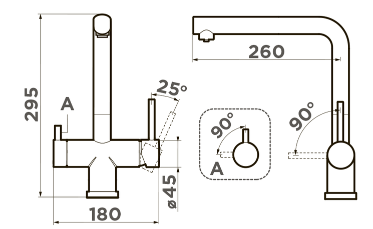 Omoikiri Takamatsu-LG, смеситель, светлое золото