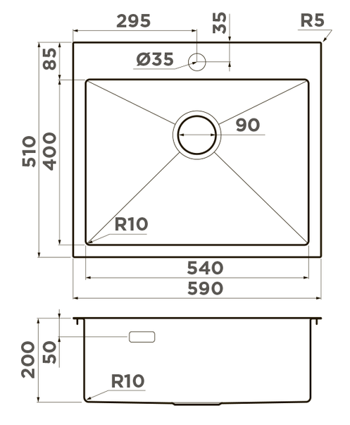 Omoikiri Akisame 59-GB, мойка, нержавеющая сталь/графит