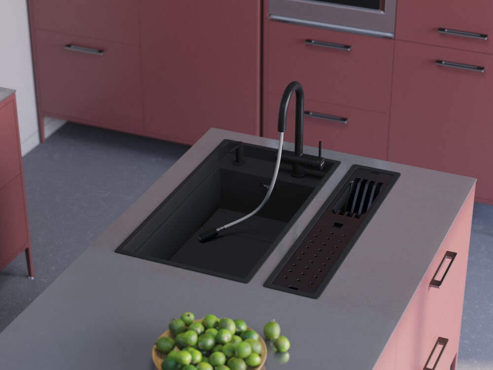 Omoikiri Kinaru 86-U/I GB, мойка, керамика, графит