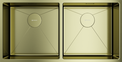 Omoikiri Taki 86-2-U/IF LG, мойка, нержавеющая сталь/светлое золото